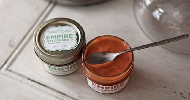 Empire Mayo:From heavily-tattooed former Tailor chef Sam Mason comes this "luxury mayo" operation, featuring fancy-pants varieties like sun-dried tomato, smoked paprika, pistachio and black garlic, some of which are made with emu eggs. It's available at Brooklyn Flea/ Smorgasburg, and they're offering "sandwich parties" by appointment.